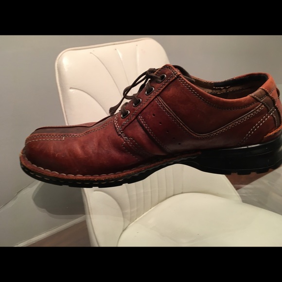 Clark’s Brown Leather Split Seam Oxfords Sz 12 - Picture 6 of 8